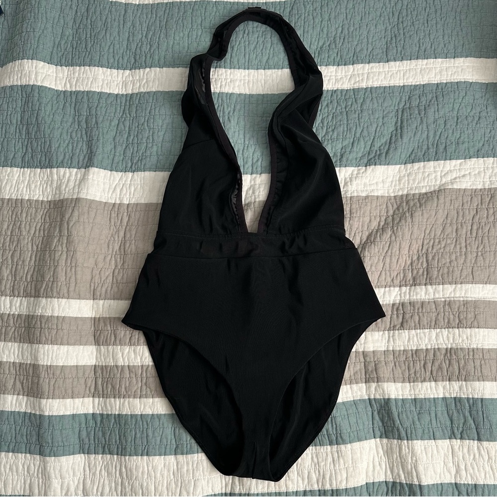 Bec & Bridge Wild Again Deep V Black Mesh Halter Bodysuit 4 Revolve - Picture 4 of 11